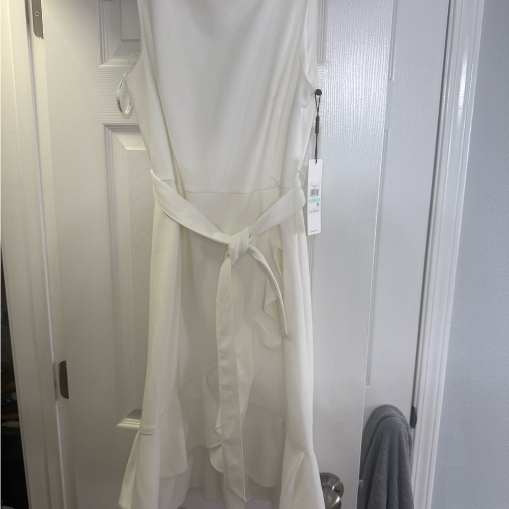 Calvin Klein Collection White Spaghetti Strap Sundress